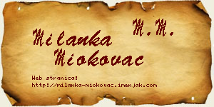 Milanka Miokovac vizit kartica